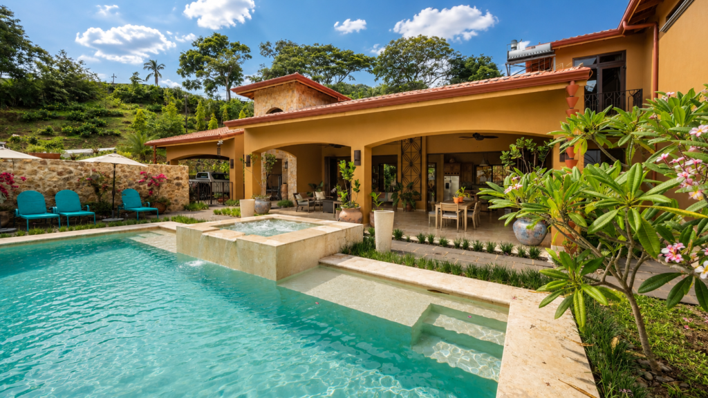 Tropical villa with pool and outdoor patio